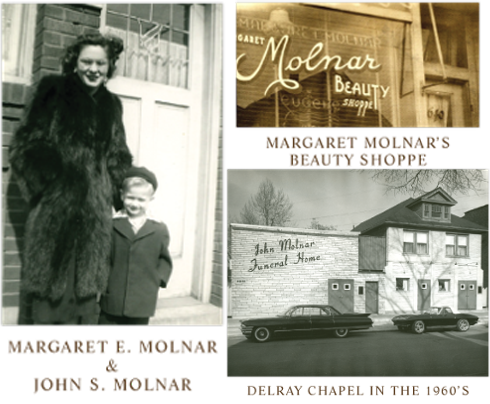 A montage including Margaret E. and John S. Molnar